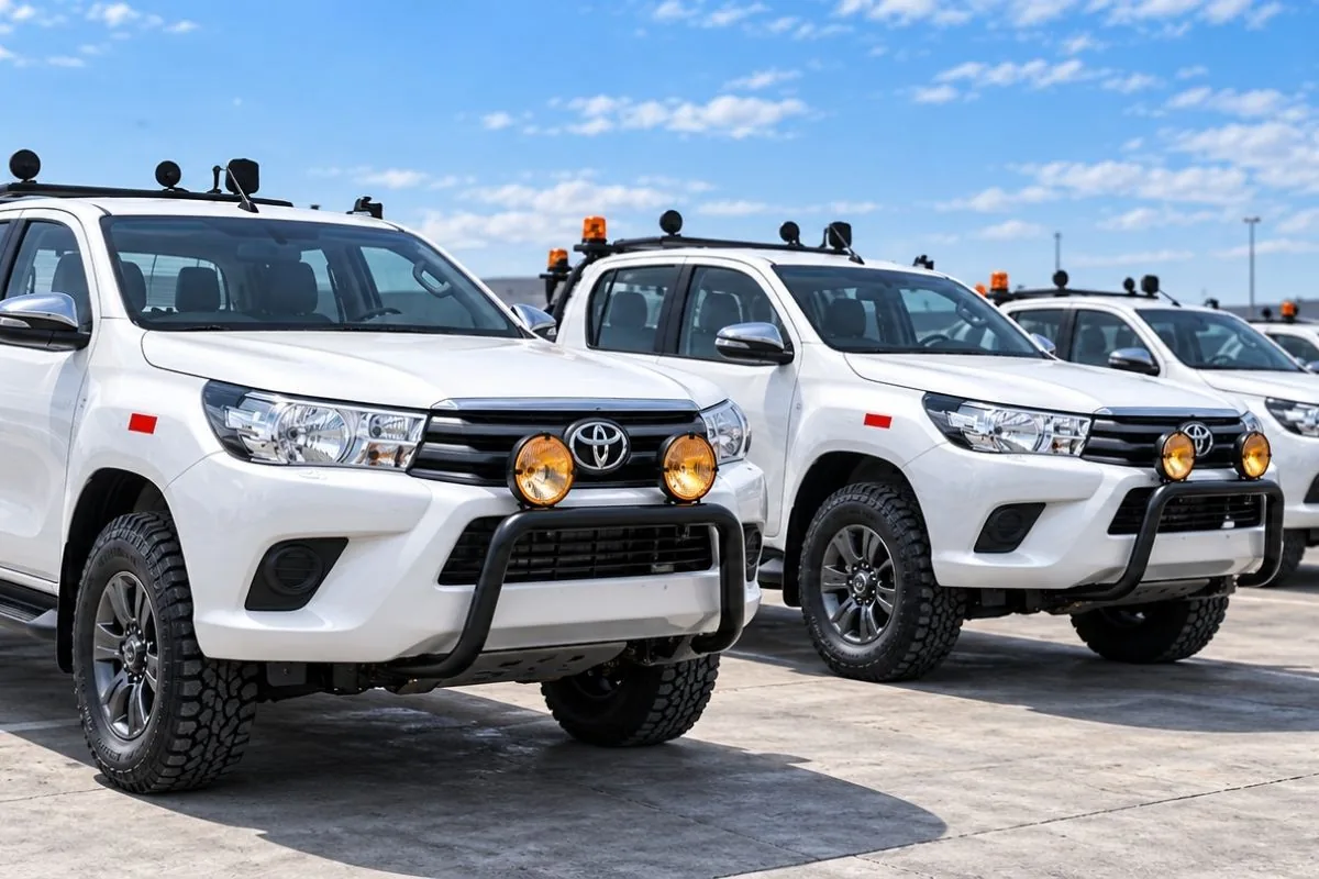 Flota de pickups Toyota Hilux de Quasar lista para entregar
